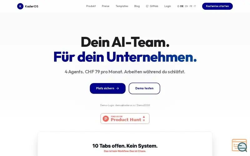 Screenshot of KaderOS