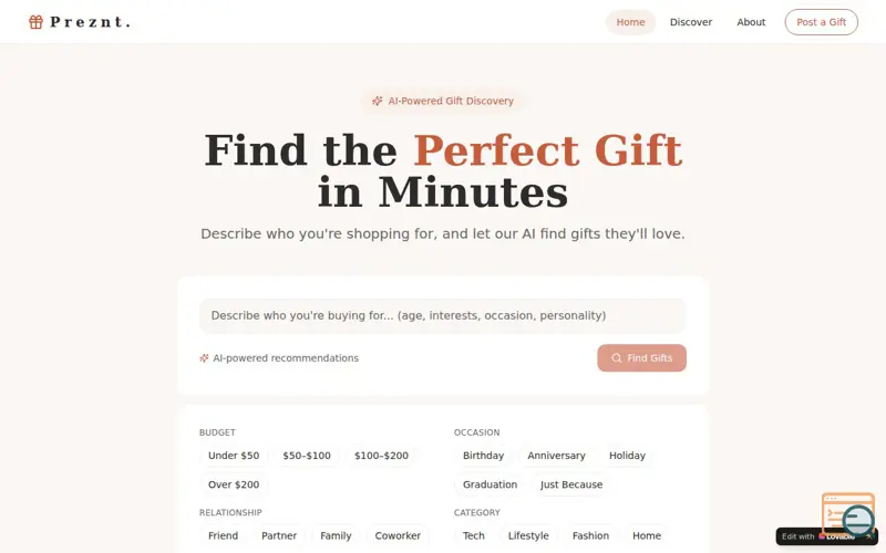 Screenshot of Preznt