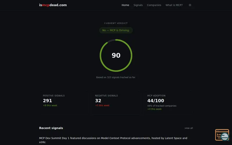 Screenshot of Ismcpdead.com