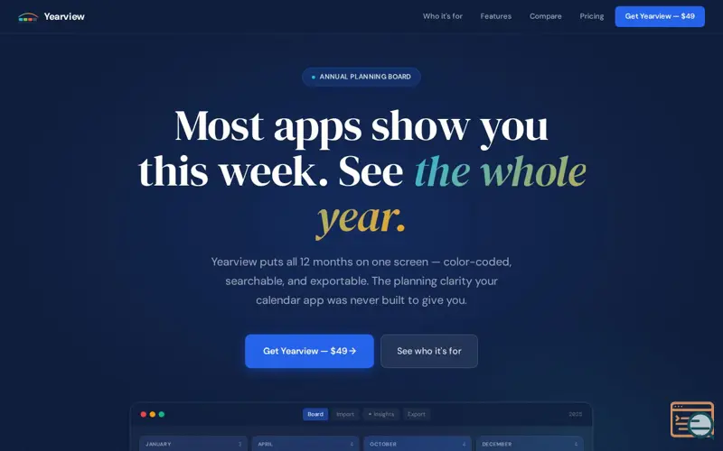 Screenshot of Yearview