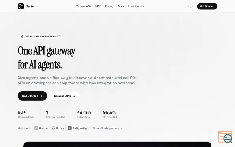 Screenshot of callio