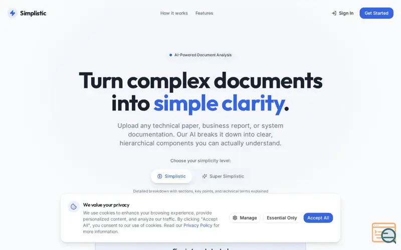 Screenshot of Simplistic AI