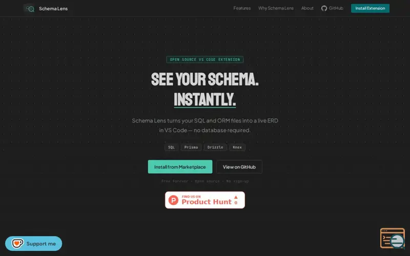 Screenshot of Schema Lens - Instant ERD in VS Code