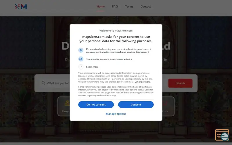 Screenshot of MapsLore