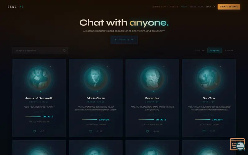 Screenshot of esnc.me