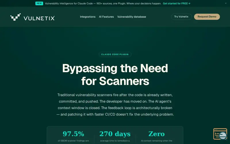 Screenshot of Vulnetix VDB