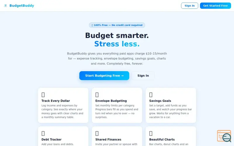Screenshot of BudgetBuddy