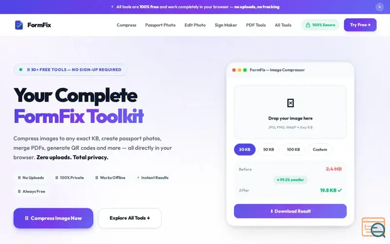 Screenshot of FormFix
