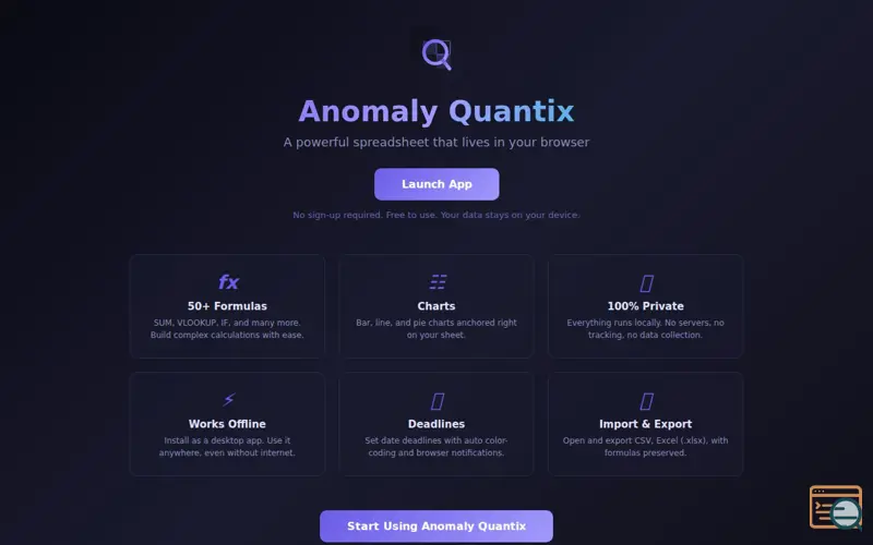 Screenshot of Anomaly Quantix