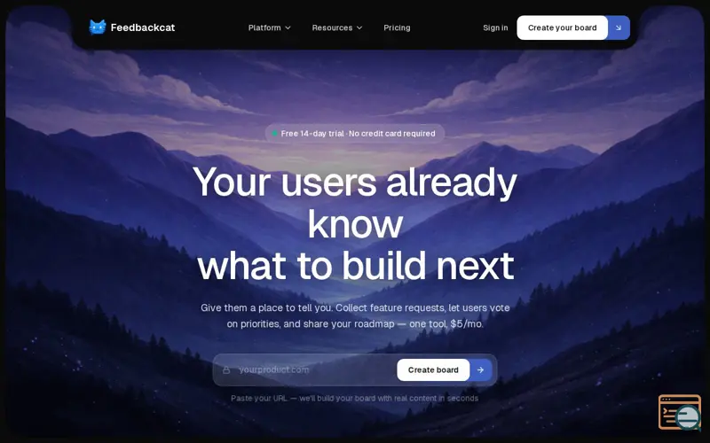 Screenshot of FeedbackCat