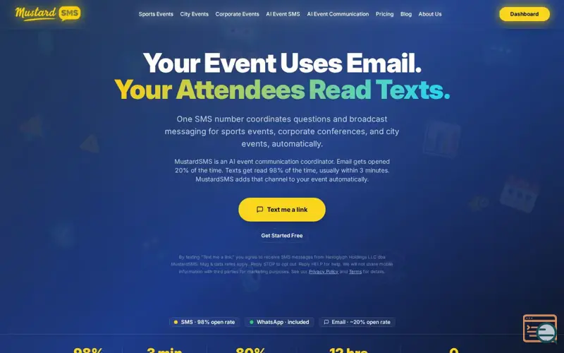 Screenshot of MustardSMS