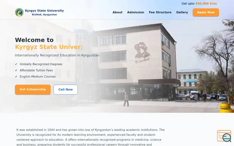 Screenshot of Kyrgyz State University MBBS Course
