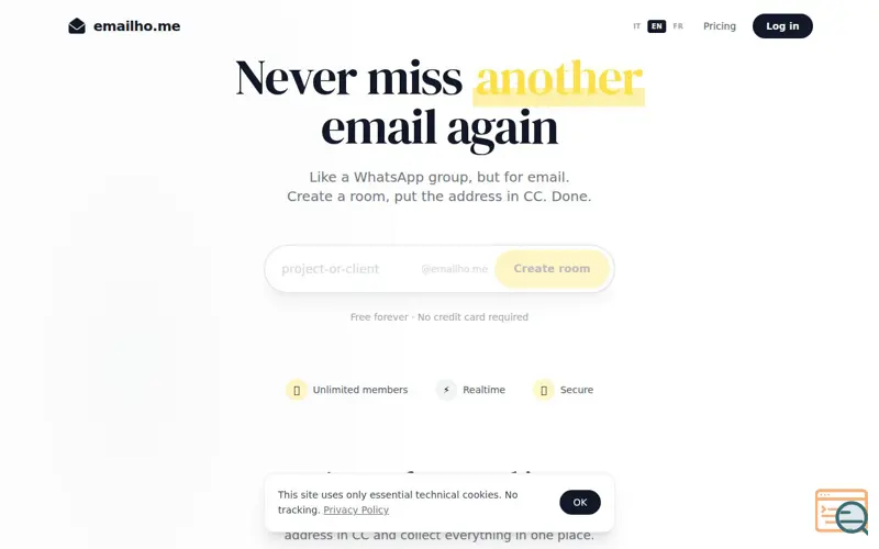 Screenshot of emailho.me