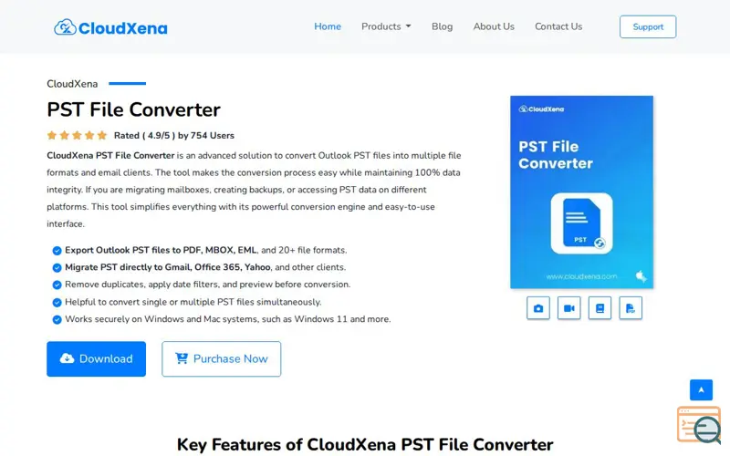 Screenshot of CloudXena PST File Converter