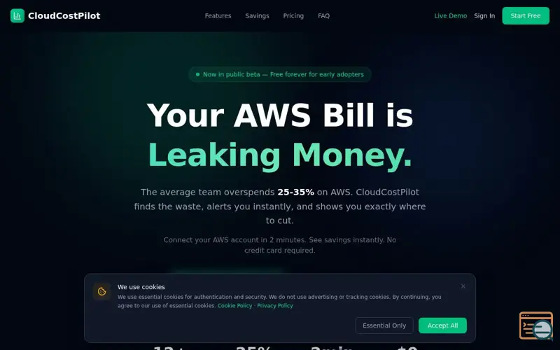 Screenshot of CloudCostPilot