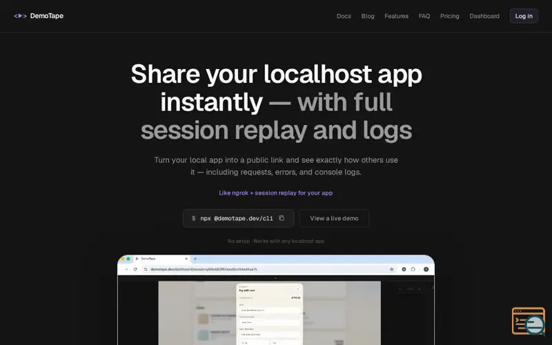 Screenshot of DemoTape
