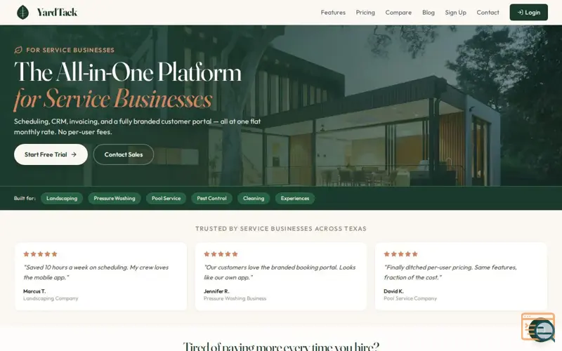 Screenshot of YardTack