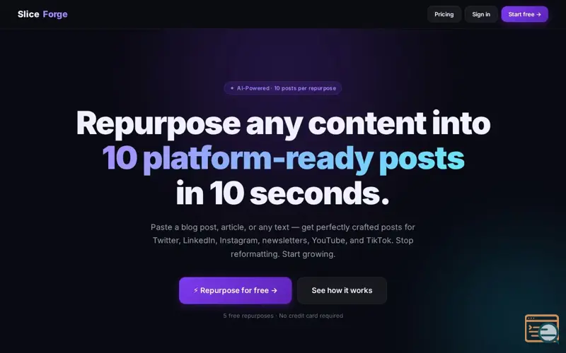 Screenshot of SliceForge