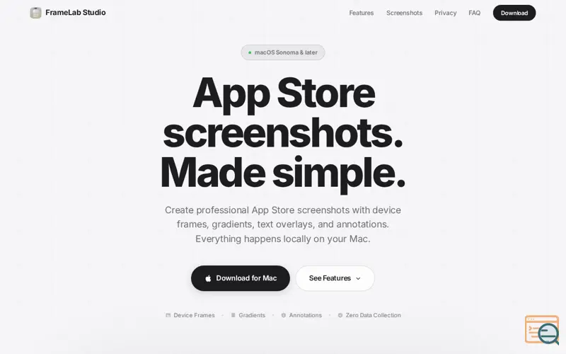 Screenshot of FrameLab Studio: App Store Screenshots