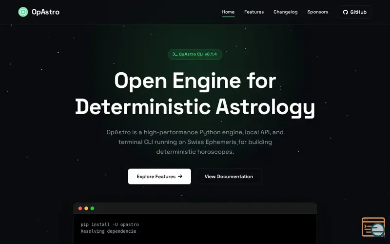 Screenshot of OpAstro
