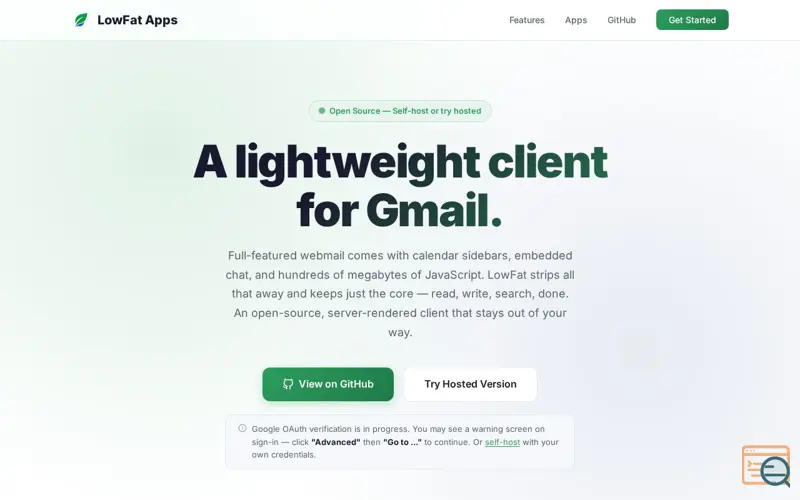 Screenshot of LowFat Apps