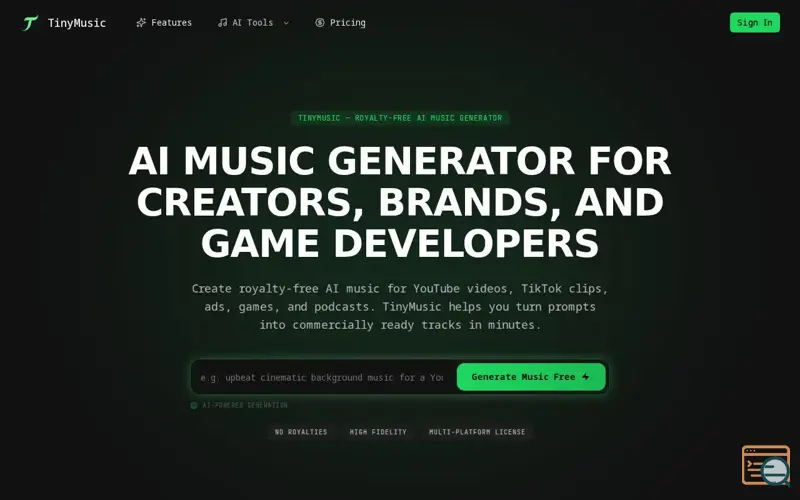 Screenshot of TinyMusic