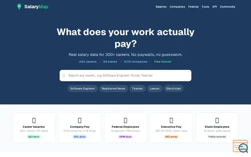 Screenshot of Salary Map