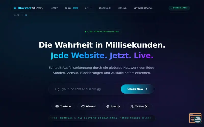 Screenshot of BlockedOrDown