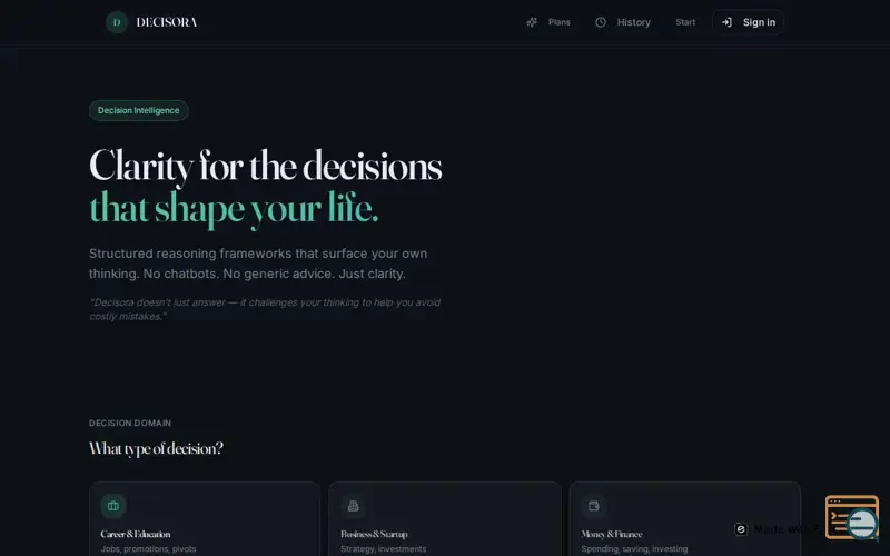 Screenshot of Decisora