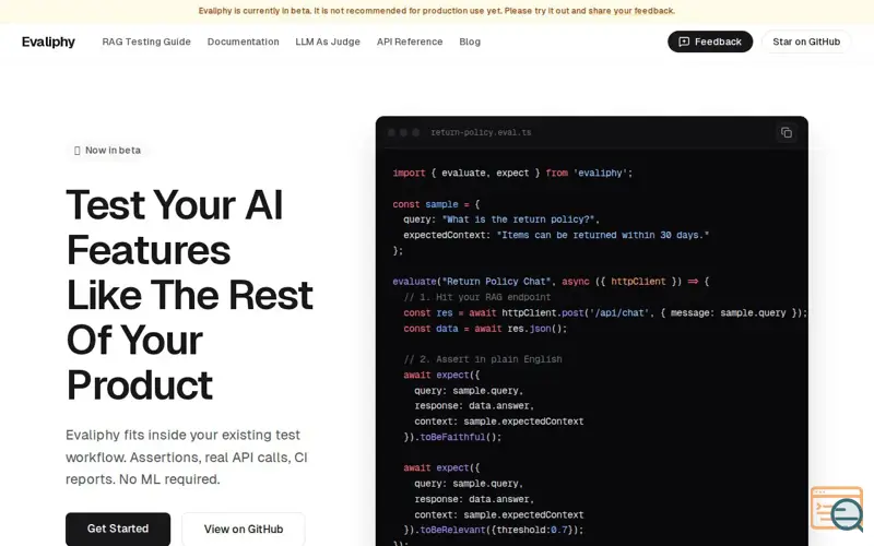 Screenshot of Evaliphy