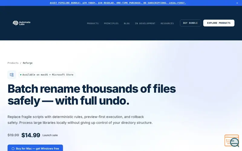 Screenshot of Reforge