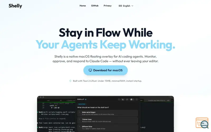 Screenshot of Shelly