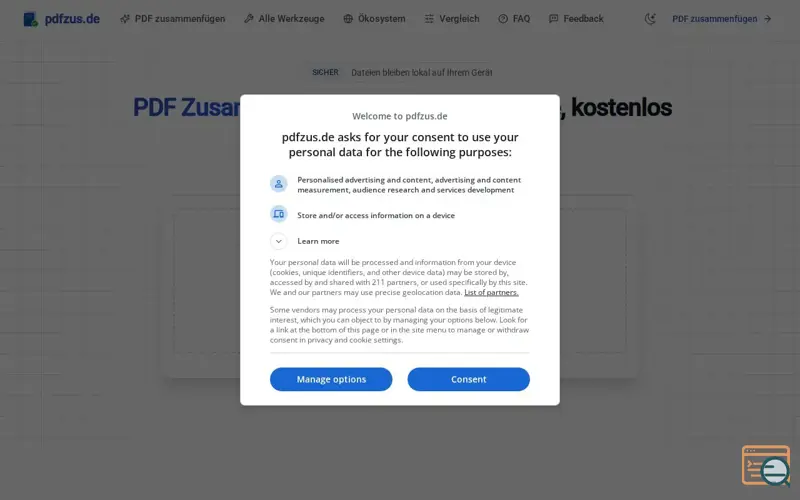 Screenshot of pdfzus