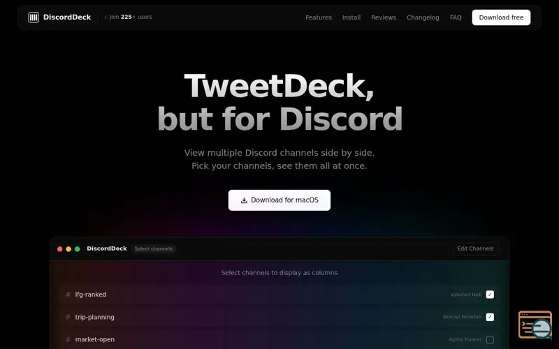 Screenshot of DiscordDeck