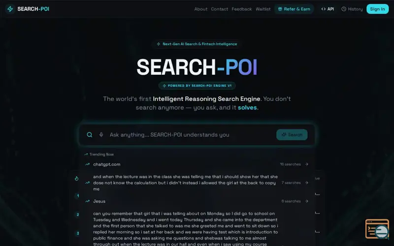 Screenshot of SEARCH-POI