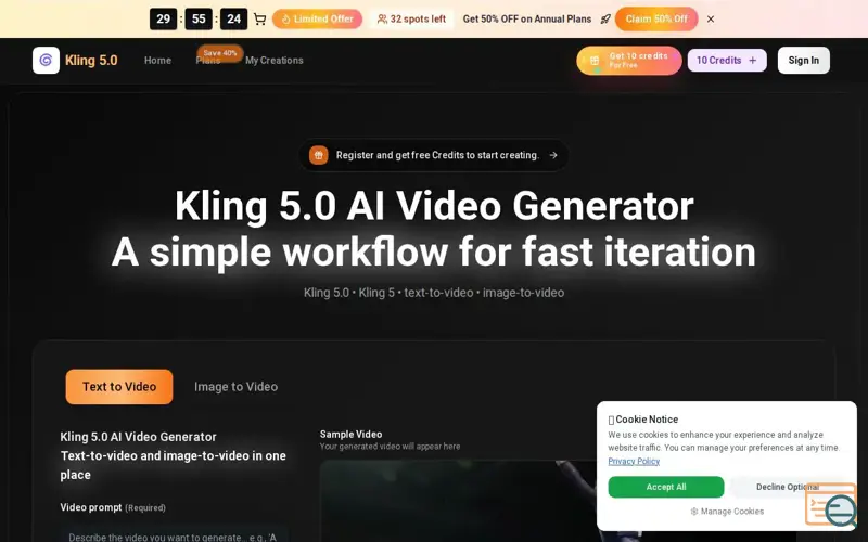 Screenshot of kling 5.0