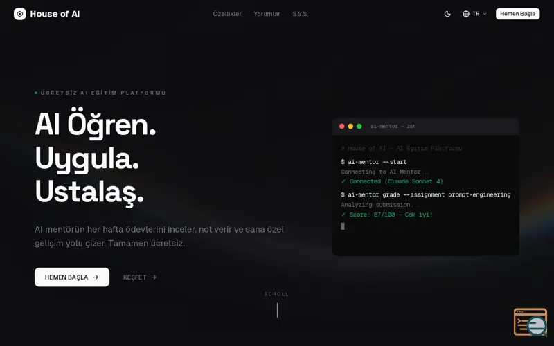 Screenshot of HOUSE OF AI