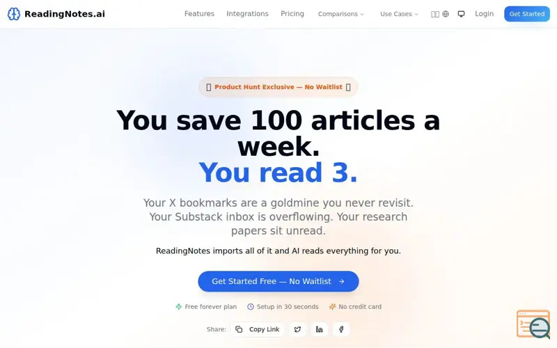 Screenshot of ReadingNotes