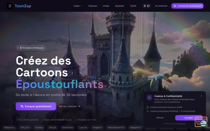 Screenshot of ToonZap