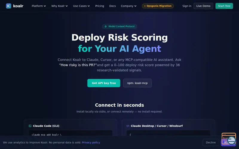 Screenshot of Koalr MCP Server