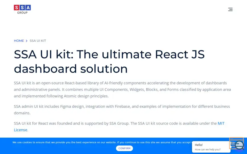 Screenshot of SSA UI kit