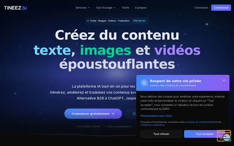 Screenshot of TineezAI