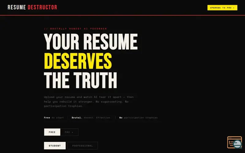 Screenshot of Resume Destructor