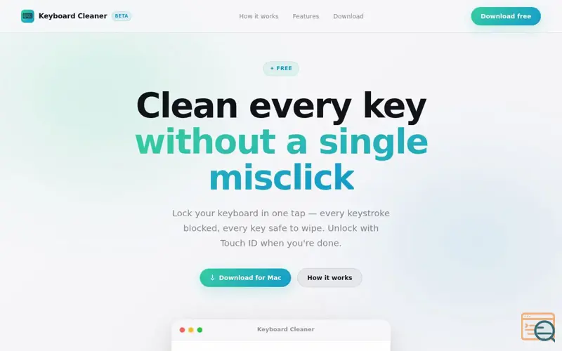 Screenshot of Keyboard Cleaner