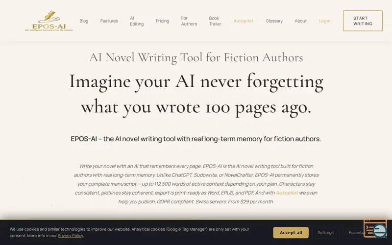 Screenshot of EPOS-AI