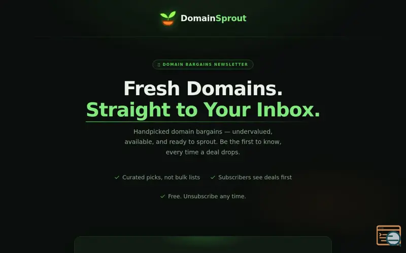 Screenshot of DomainSprout