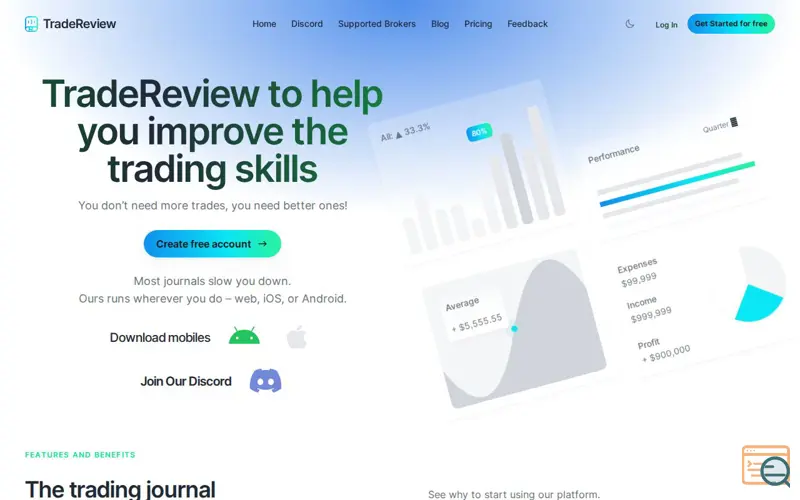 Screenshot of TradeReview