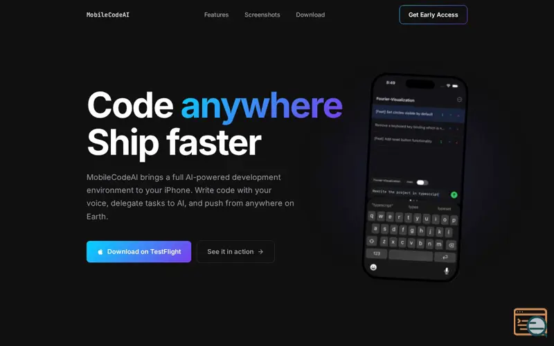 Screenshot of MobileCodeAI