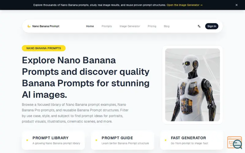 Screenshot of Nano Banana Prompts