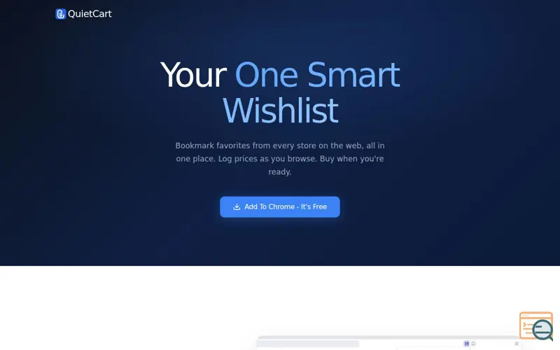 Screenshot of QuietCart Chrome Extension